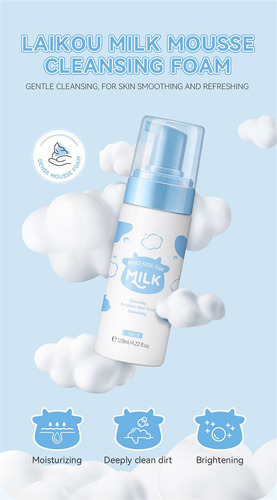 B New Laikou Leche Limpiadora Facial Limpiadora Poros Refre