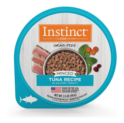 Imagen 1 de 5 de Alimento Húmedo Instinct Minced Cups P/ Gato Sabor Atún 99g