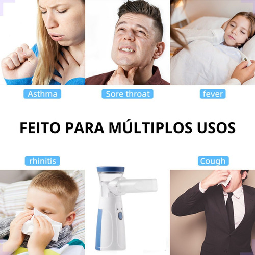 Termometro Digital G Tech + Inalador Sem Fio Portátil Mesh Azul