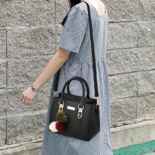 Bolsa Tote de Cuero Color Negro para mujer ideal para salidas