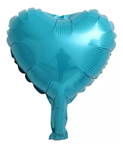 10 Globos Corazón Celeste 10 Pulgadas