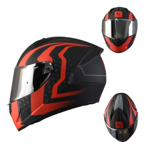 Casco Para Moto Mt Helmets Ff105 Stinger Warhead Rojo/ Gris
