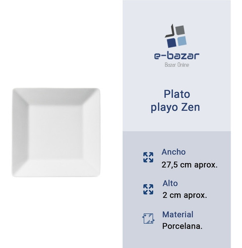 Juego Set X 18 Plato Playo Postre Hondo Porcelana Corona Zen