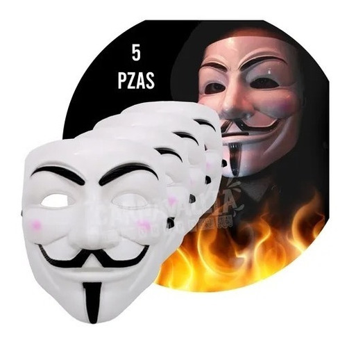 5 Máscaras Anonymous Venganza V D Vendetta Disfraz