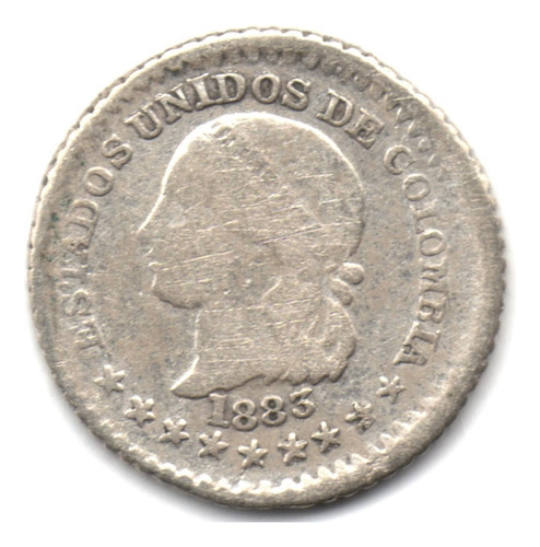 5 Centavos 1883 Bogotá Plata