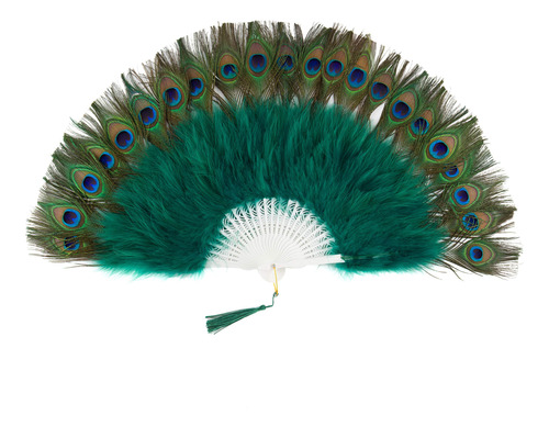 Babeyond Abanico De Plumas De Marabu De Pavo Real, Accesorio