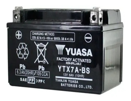 Bateria Yuasa Motos Ytx7a-bs Mondial Md 150 Rd 150h Td 150 L