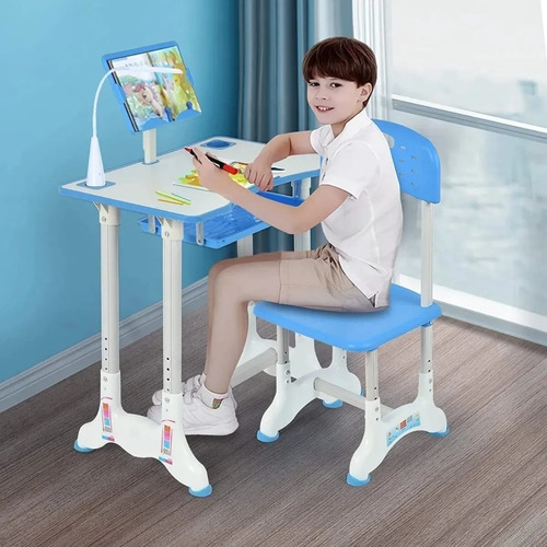Imagen 4 de 6 de Juego De Escritorio+silla Para Niños, Lámpara Mesa De Tareas