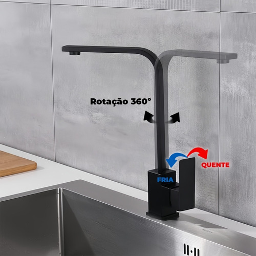 Llave Monomando Lavaplato Negra Notte Vida Buenas