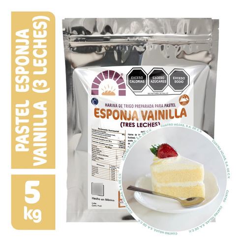 Harina Para Pastel Esponja 3 Leches Sabor Vainilla 5 Kg