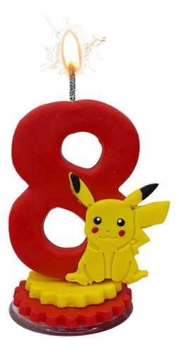 Vela 8 Anos Topo De Bolo Em Biscuit Tema Pokémon