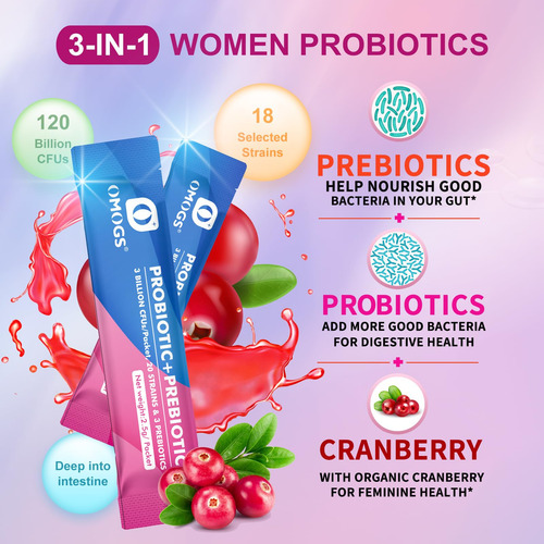 Omogs Probiótico Mujeres 120b Cfu 18 Cepas Prebióticos
