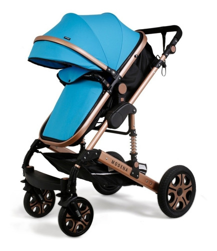 Cochecito de paseo Belluno Baby Modena turquesa con chasis color dorado