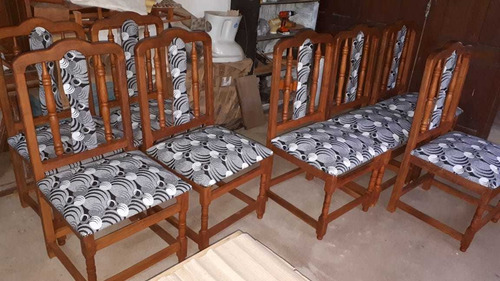 Imagen 4 de 10 de Silla De Algarrobo Tapizadas X 6u