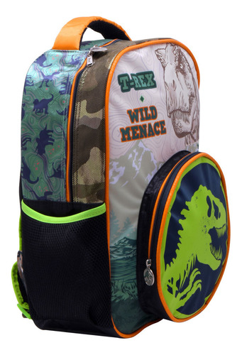Mochila Primaria Infantil Universal Jurassic World 20 L Verde
