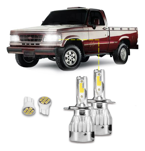 Kit Ultra Led Chevrolet D20 1985/1997 Alto E Baixo 20000lm