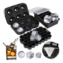 Comprar X3 Hieleras Cubeteras Grandes Silicona Con Embudo Cocktails