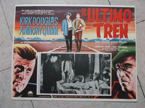 Vintage Cartel De Cine Poster Kirk Douglas El Ultimo Tren!
