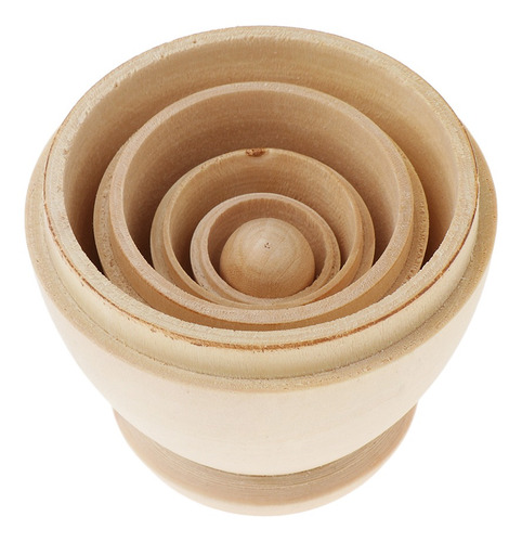 Set Of 5pcs Unpainted Wooden Russian Nesting Dolls Babushka