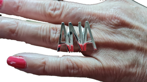 Anillo Con Letras Alargadas Para 1 O 2 Letras