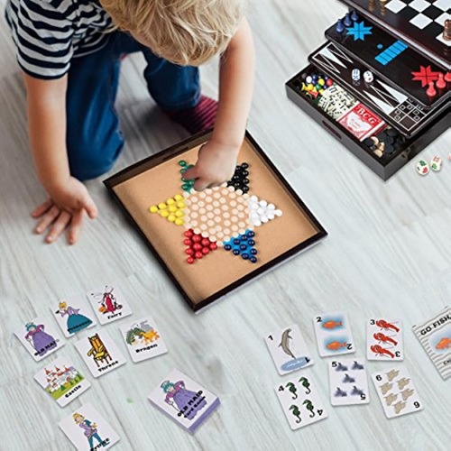 Juegos De Mesa 15 en 1 Tablero Con Detalles En Madera