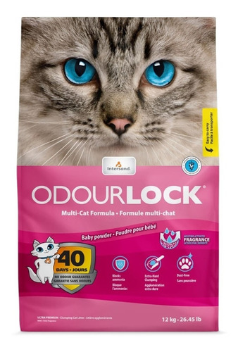 Odourlock Arena Gatos Libre Polvo Ultrapremium Talco 12kg