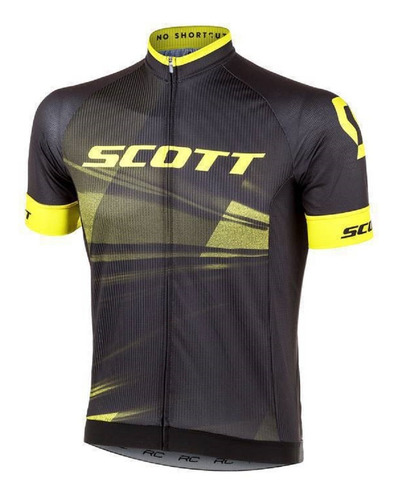 Camisa Ciclismo Scott Rc Pro Mc Preta Amarela