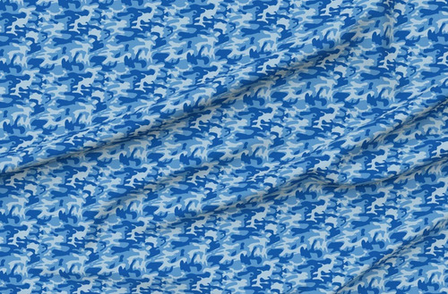Tela De Flores Camuflaje Azul Estampado De Camuflaj...