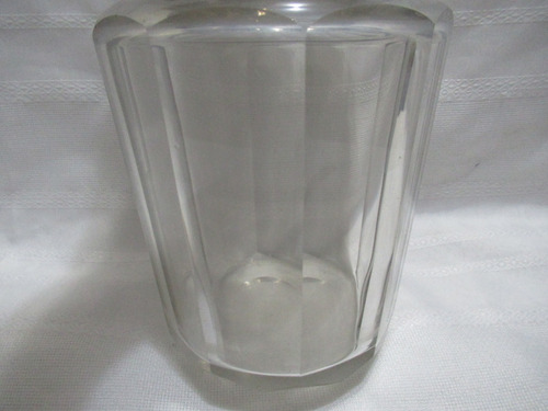 Gran Botellón Licorero Cristal Facetado Tapón Chapita Whisky (Usado)