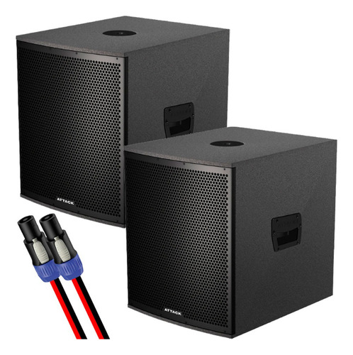 Par De Subgraves Attack 15'' 1600w Rms Vrs-1510 + Vrs-1560 Cor Preto