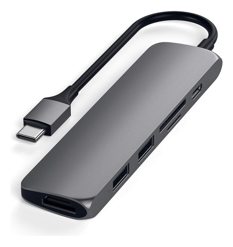 Satechi Usb C Hub Slim Multiport Adapter V2 Con 60w Usb C Pd