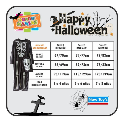 Imagen 3 de 7 de Disfraz Halloween Esqueleto Con Mascara Mundo Manias
