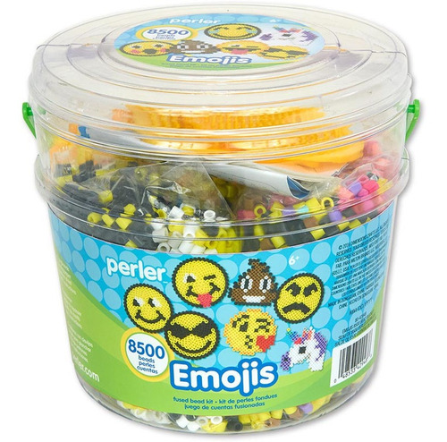 Cubeta Emoji 8500 Cuentas Papel Bases Patrones Beads Perler