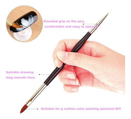 Qy Pinceles Para Uñas Pinceles Acrílicos Endart Para Uñas 3