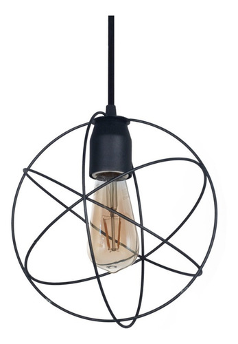 Lampara Colgante Jaula Esfera Atomo Ø30cm E27 Negro