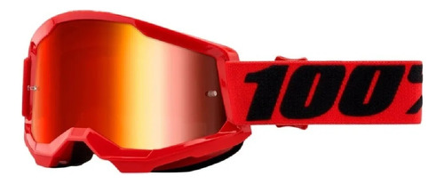 Óculos 100% Strata 2 Red Lente Espelhada Original Motocross