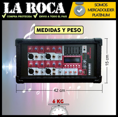Consola Potenciada 4 Canales 100w Bluetooth Usb Efectos Cuo