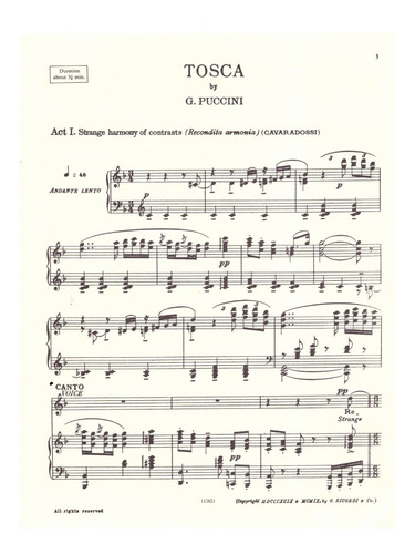 Recóndita Armonía: Tosca (strange Harmony Of Contrasts) Teno