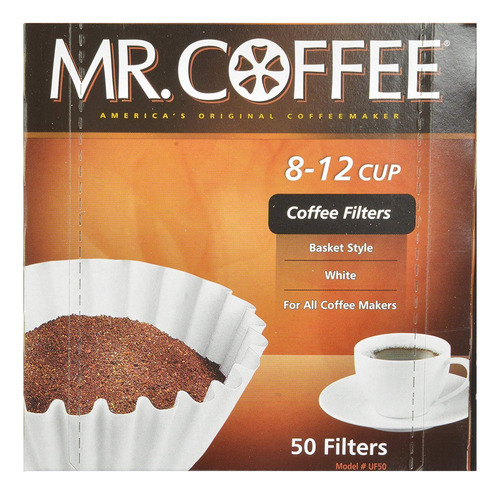 Filtros Para Cesta De Café Mr. Coffee 8, 12 Tazas, 50 Filt.