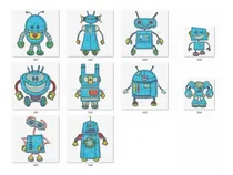 Comprar Diseño Matrices Para Maquinas Bordadoras Aplique Robot Nene