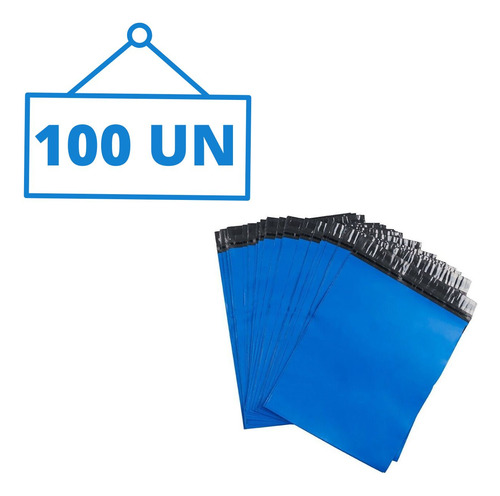 Envelope Plastico Correios Sedex 20x30 100 Azul Lacre