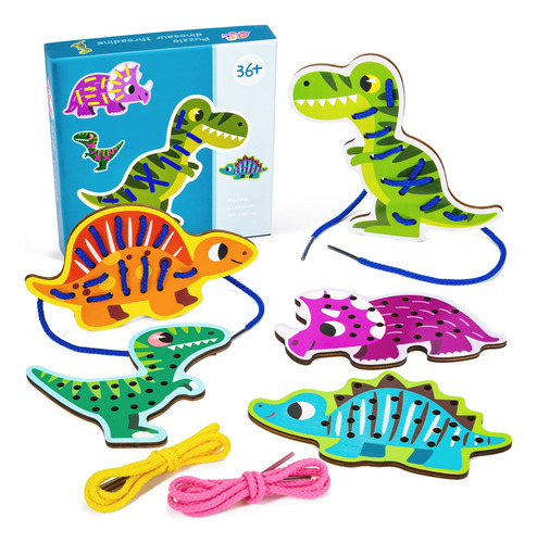 Atoylink Paquete De 5 Tarjetas De Cordón De Dinosaurio De .