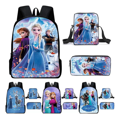 . Set De Mochila Frozen Princess De 3 Piezas, Unisex, 16