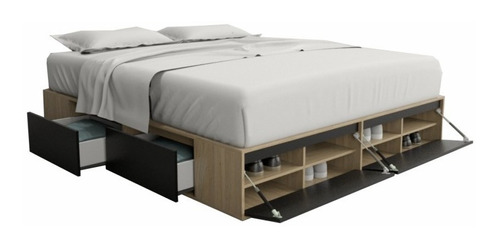 Box De Cama Cajonera Zapatero 6444 King 180x200 Base Sommier