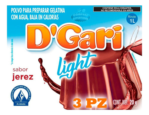 3 Gelatinas D Gari Light En Polvo Jerez Uso Diabetico