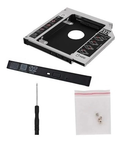 Imagen 2 de 6 de Caddy Segundo Disco Notebook Hdd Sata O Ssd Universal 12,7mm