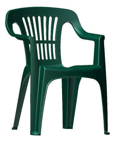 Silla Resina Plástico Jardín Verde Soporta 120kg. Ltc Color Verde Oscuro