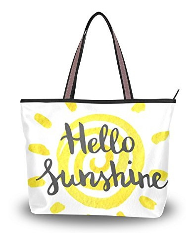 Bolso De Playa Grande Con Estampado Hello Sunshine