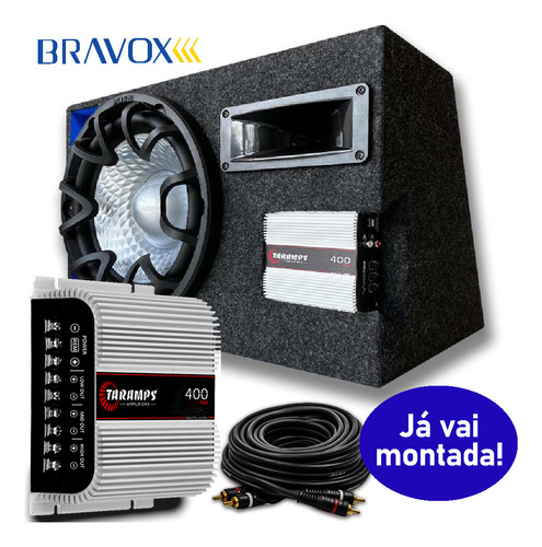 Kit Som Caixa Trio Bravox Subwoofer 12 650w + Módulo Taramps