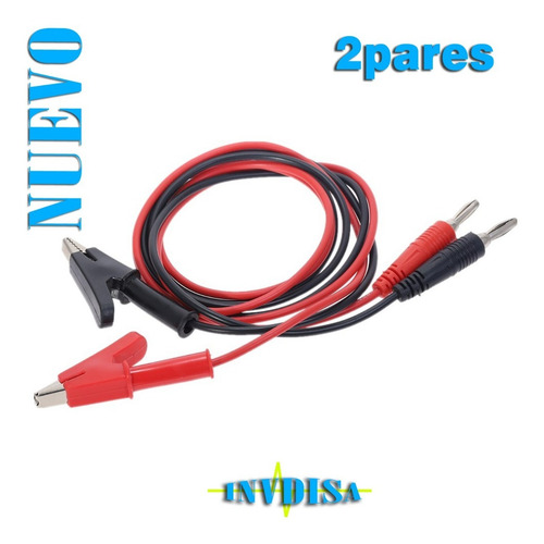 2pares Cable Banana Caiman 4mm 1m 15a Alta Calidad -n U E Vo (Usado)